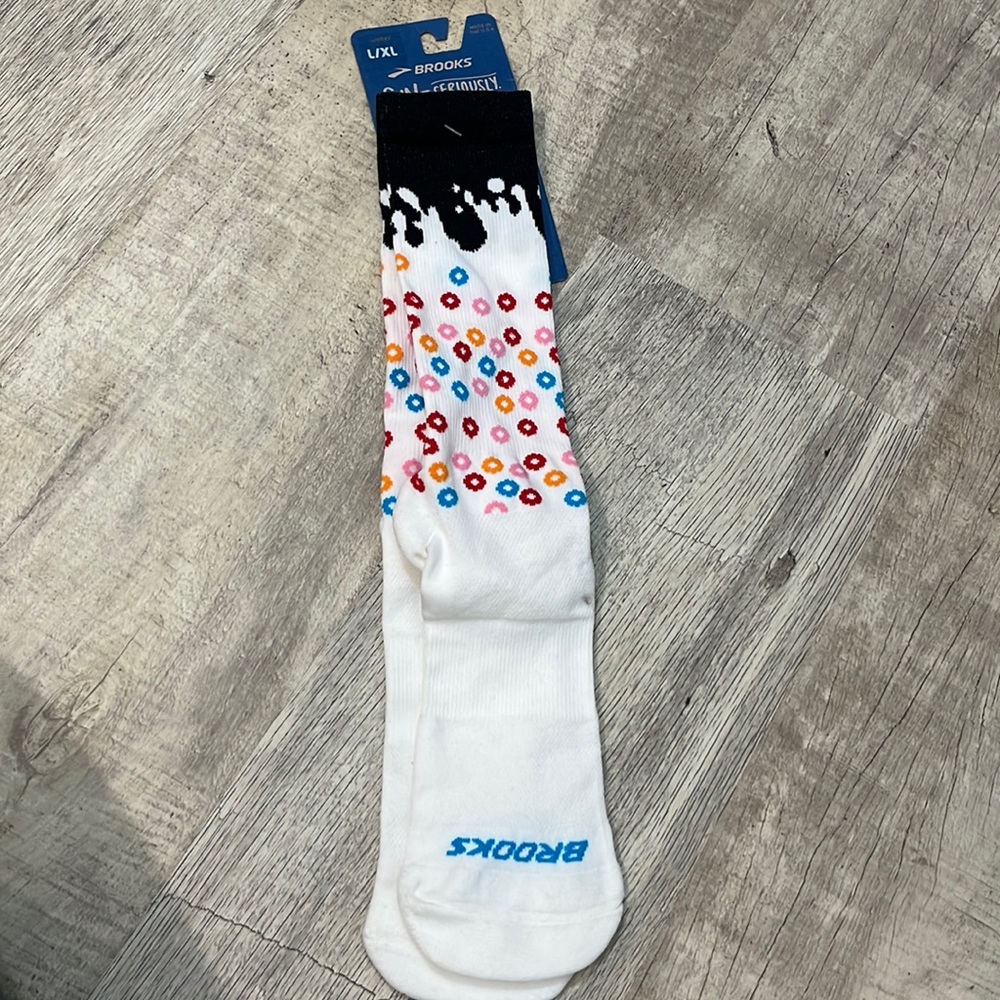 Brooks compression socks cereal pattern